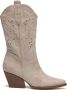 Weloveshoes Cyber Monday Deal Dames Cowboylaarzen met Hak Suedine Beige - Thumbnail 2