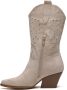 Weloveshoes Cyber Monday Deal Dames Cowboylaarzen met Hak Suedine Beige - Thumbnail 1