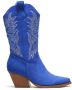 Weloveshoes Black Friday Deal Dames Cowboylaarzen met Hak Suedine Blauw - Thumbnail 1