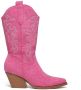 Weloveshoes Black Friday Deal Dames Cowboylaarzen met Hak Suedine Roze - Thumbnail 1