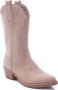 Weloveshoes Black Friday Deal Dames Cowboylaarzen met Hak Suedine Taupe Nude - Thumbnail 1