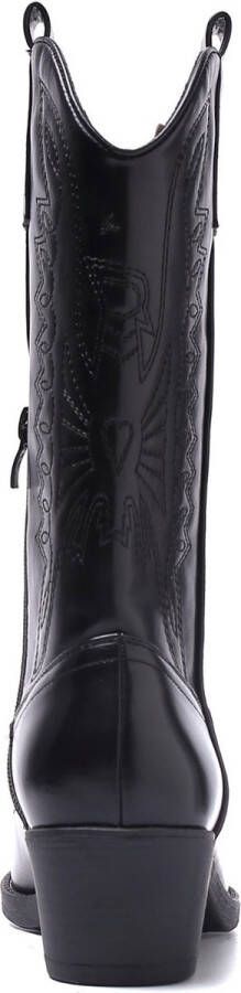 Weloveshoes SmileFavorites Dames Cowboylaarzen met Hak Zwart Imitatieleer