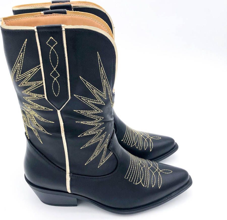 Weloveshoes Cyber Monday Deal Dames Cowboylaarzen met Hak Imitatieleer Zwart