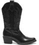 Weloveshoes Smile Favorites Vrouwen Cowboylaarzen met Hak Zwart Imitatieleer - Thumbnail 1