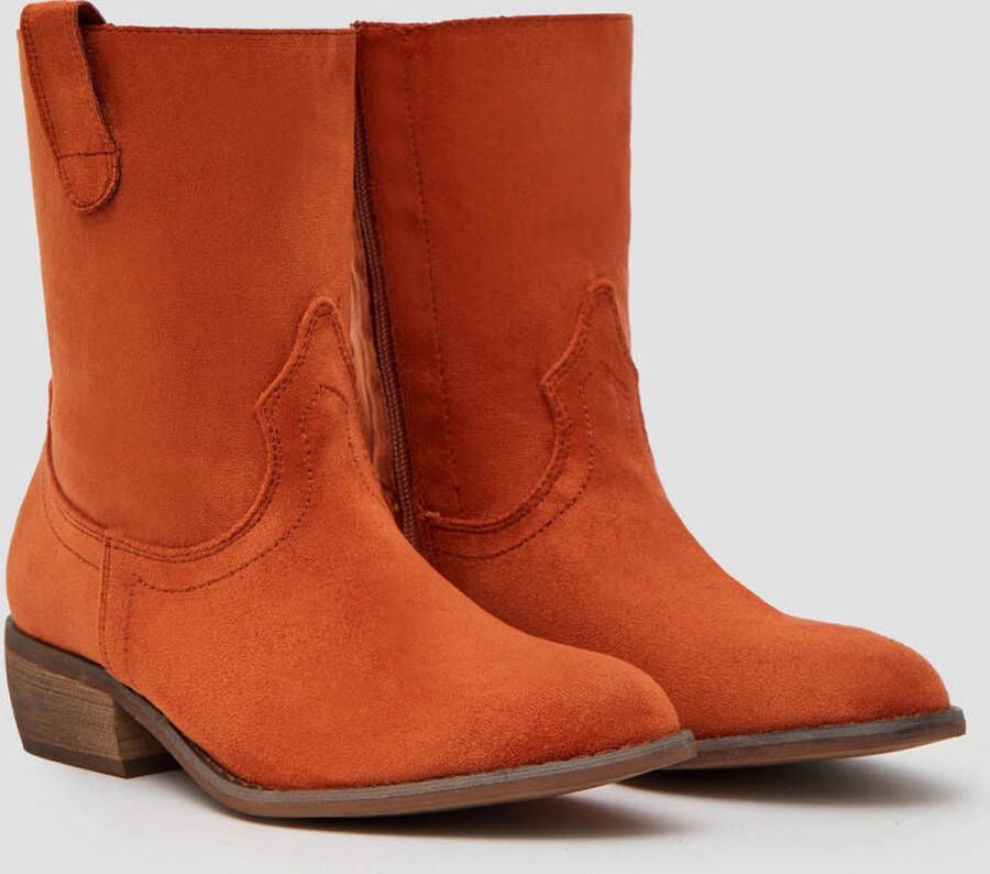 Weloveshoes Cyber Monday Deal Dames Cowboylaarzen Western Kort Suedine Rood