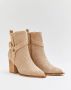 Weloveshoes SmileFavorites Dames Enkellaarzen met Hak Beige Stof - Thumbnail 2