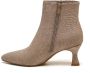 Weloveshoes SmileFavorites Dames Enkellaarzen met Hak Taupe Khaki Suedine - Thumbnail 1