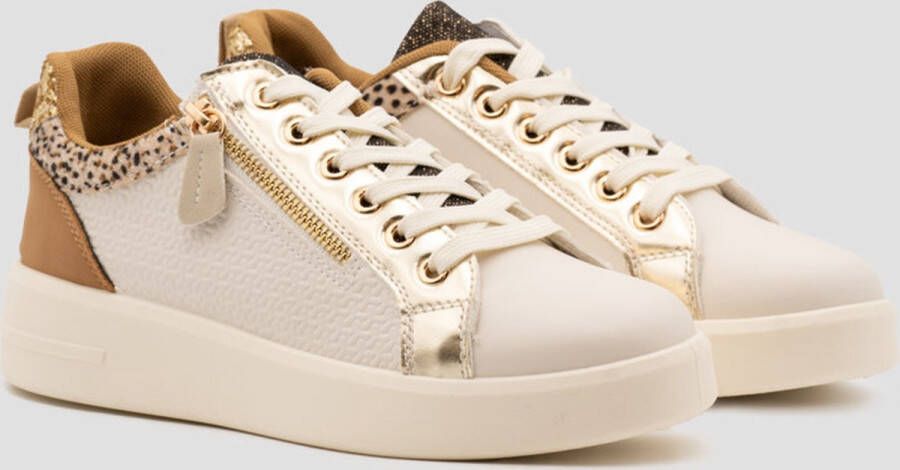 Weloveshoes Cyber Monday Deal Dames Sneakers Imitatieleer Beige