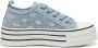 Weloveshoes SmileFavorites Dames Sneakers Blauw Stof - Thumbnail 2