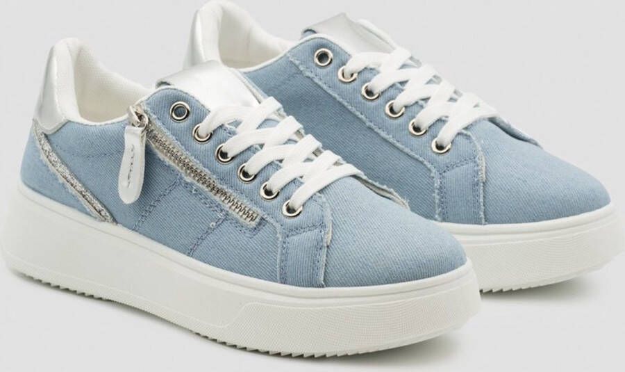 Weloveshoes SmileFavorites Dames Sneakers Blauw Stof