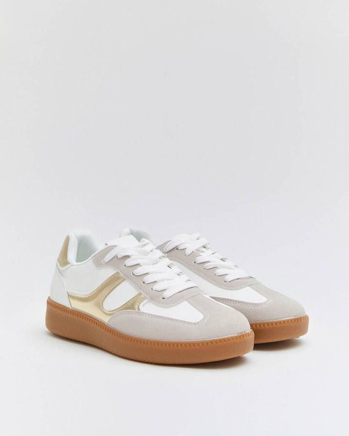 Weloveshoes SmileFavorites Dames Sneakers Wit Imitatieleer