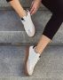 Weloveshoes SmileFavorites Dames Sneakers Wit Imitatieleer - Thumbnail 2