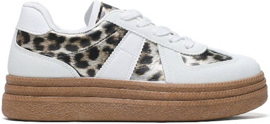 Weloveshoes SmileFavorites Dames Sneakers Wit Imitatieleer