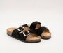 Weloveshoes SmileFavorites Instappers Slippers Western Zwart Suedine - Thumbnail 3