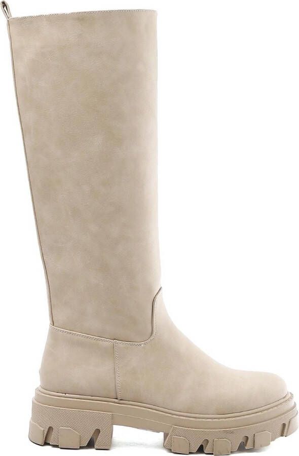 Smile Favorites WELOVESHOES® Laarzen Chelsea boots met Hak Imitatieleer Beige