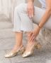 Weloveshoes SmileFavorites Loafers & Espadrilles Instappers met Hak Goud Imitatieleer - Thumbnail 2