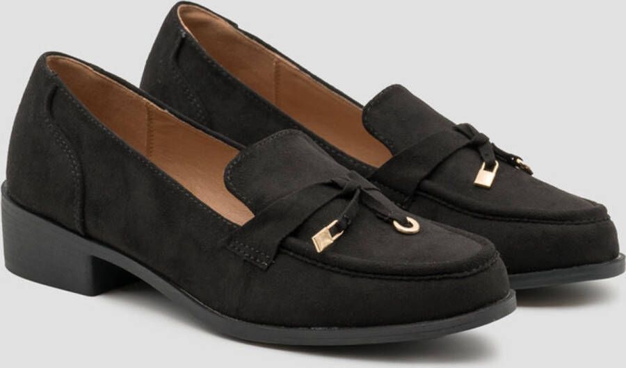 Weloveshoes SmileFavorites Loafers Zwart Suedine