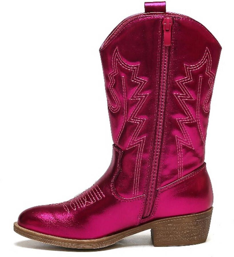 Weloveshoes SmileFavorites Meisjes Cowboylaarzen met Hak Roze Imitatieleer