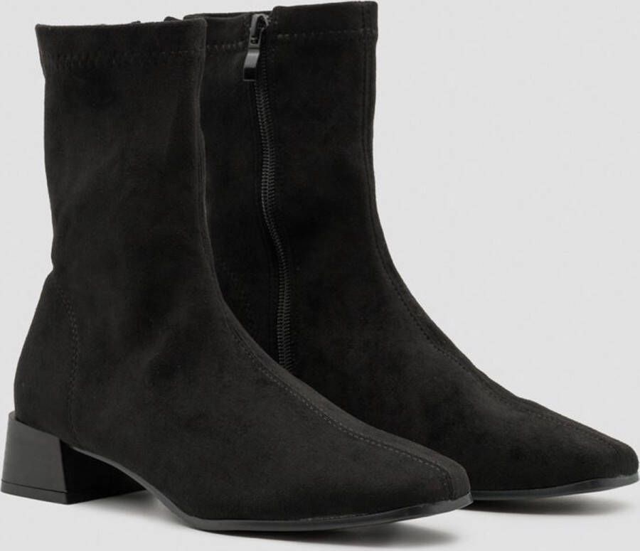 Weloveshoes SmileFavorites Sock boots met Hak Zwart Suedine