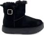 Weloveshoes Smile Favorites Dames Uggies Pantoffels Boots Zwart Stof - Thumbnail 1