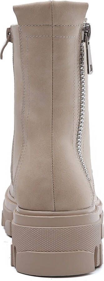 Weloveshoes SmileFavorites Veterboots Beige Imitatieleer