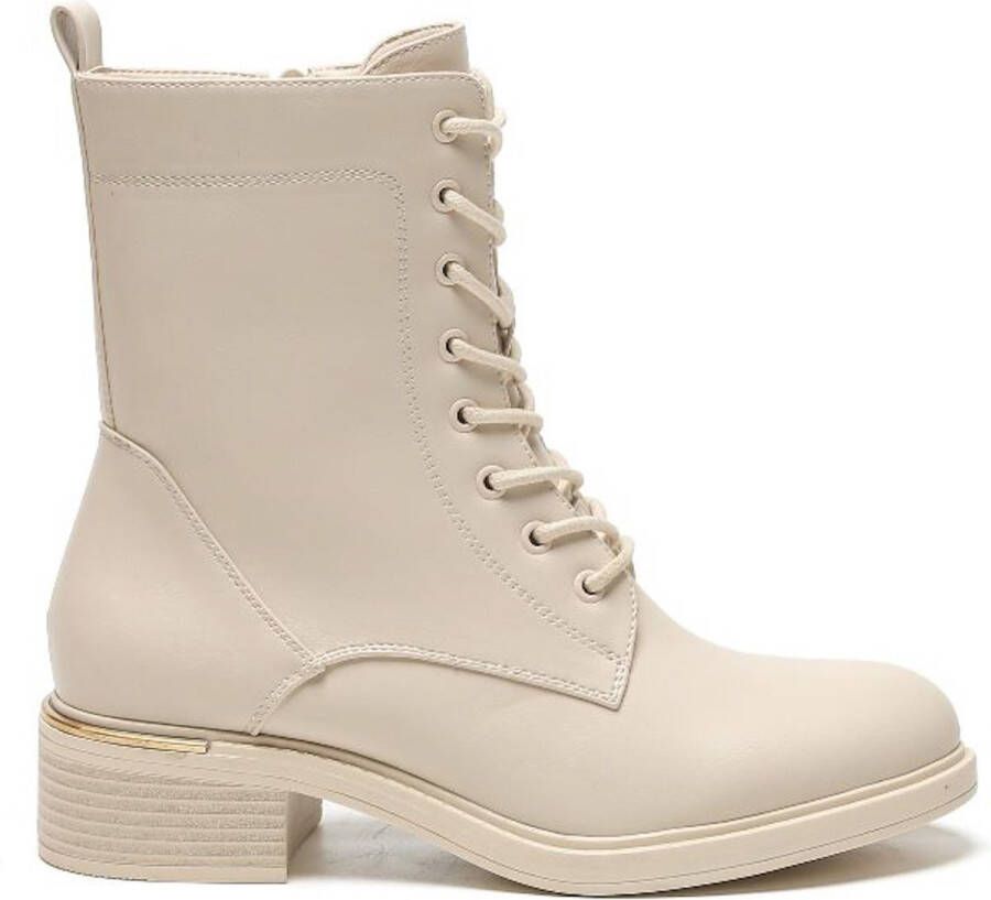 Weloveshoes SmileFavorites Veterboots Imitatieleer Beige