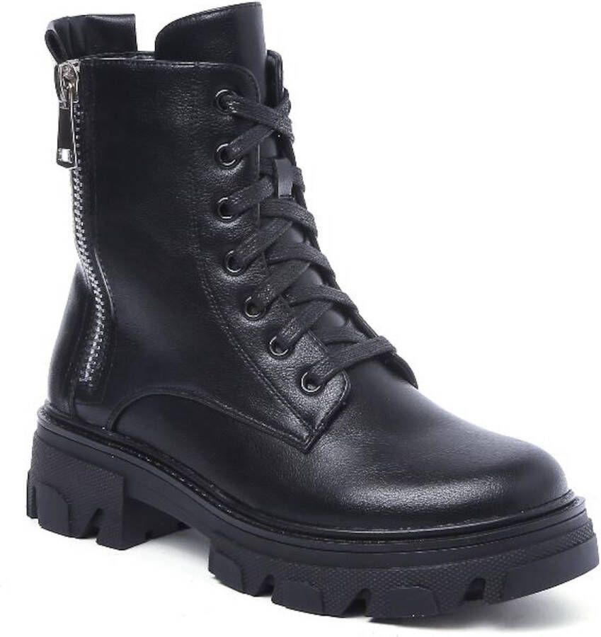 Weloveshoes SmileFavorites Veterboots Zwart Imitatieleer