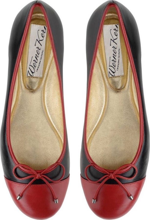 Werner Kern Ballerina's voor Dames – Zwart en Rood – Nappaleer – Instappers – Leren Zool – Ada – 5 - Foto 1