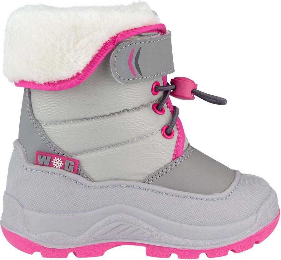 Winter-grip Snowboots Jr Hoppin' Bieber Lichtgrijs Grijs Roze