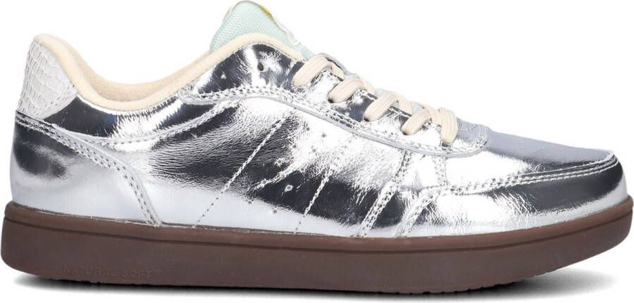 Woden Bjork Leather Sneakers Dames Zilver