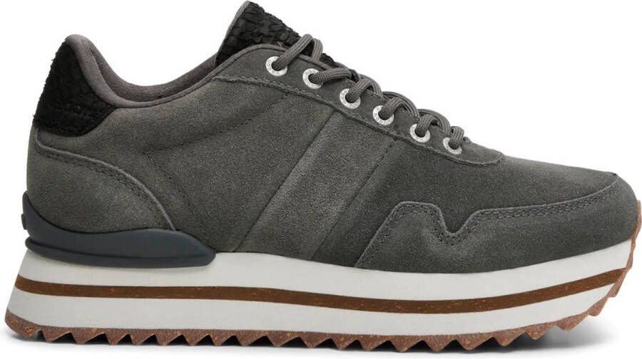 Woden Dames schoenen Nora III Suede Plateau Grijs