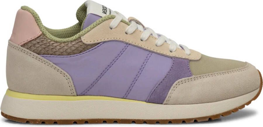 Woden Innovatieve Color-Blocked Sneakers met visleren details Purple Dames