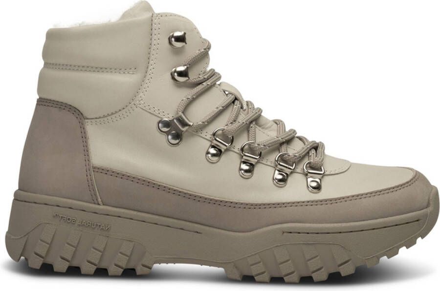 Woden Iris Track Leren Schoenen Beige Dames