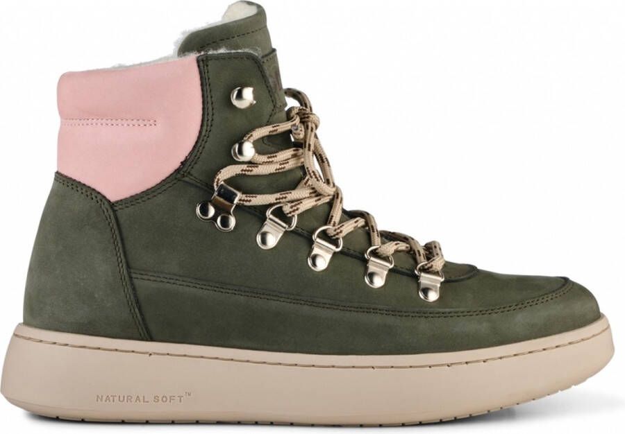 Woden Functionele Nubuck Laars met Wollen Voering Green Dames