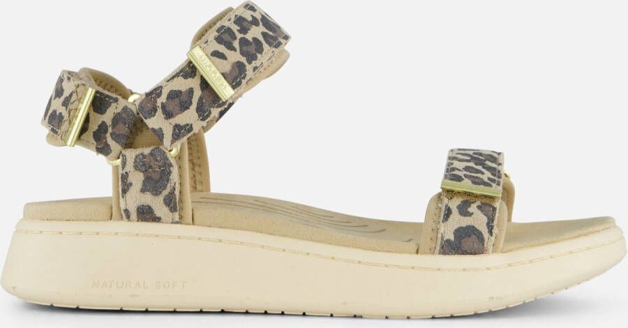 Woden Line Leopard Sandalen Leer Dames