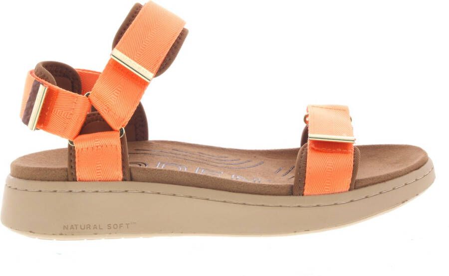 Woden Line Sandalen oranje Textiel Dames