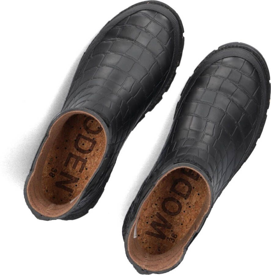 Woden Liv Croco Waterproof Laarzen Rubber Dames Zwart