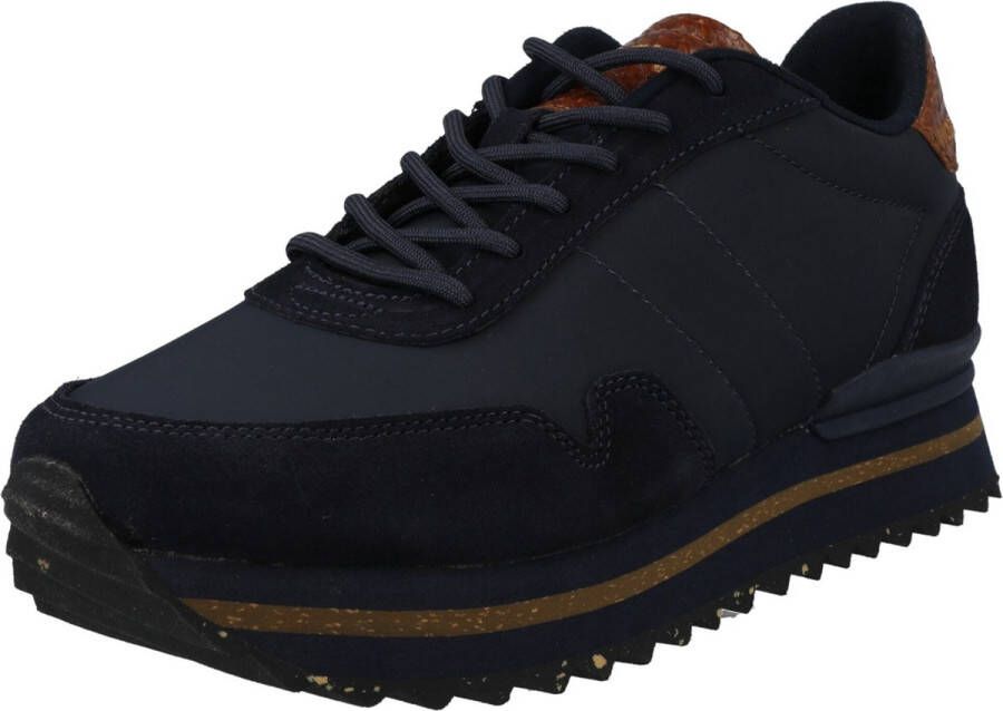 Woden Dames schoenen Nora III Leather Plateau Blauw