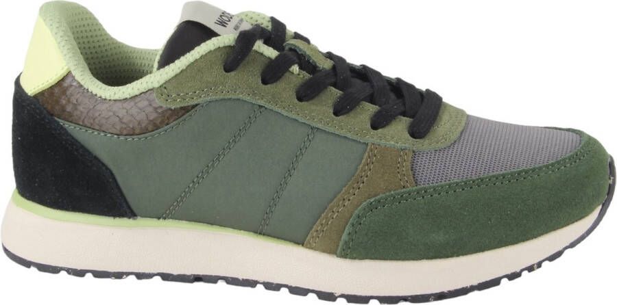 Woden Ronja Color-Blocked Leren en Textiele Sneakers Green Dames