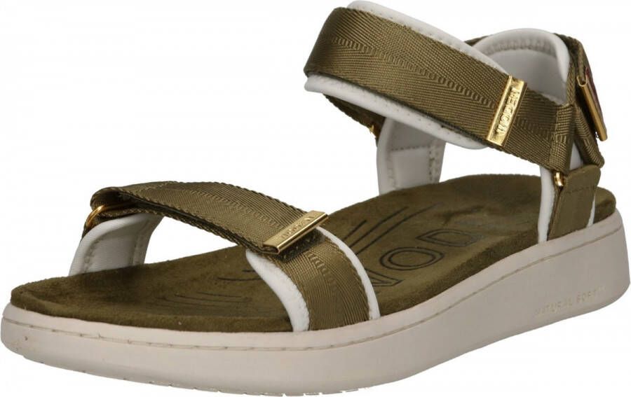 Woden M klittenbandslijn sandalen Groen Dames