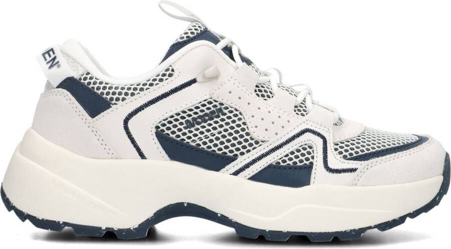 Woden Sif Open Mesh Lage sneakers Leren Sneaker Dames Blauw