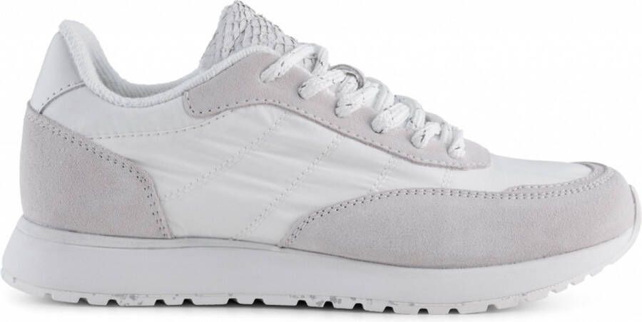 Woden Zachte Sneaker met Visleer Details White Dames