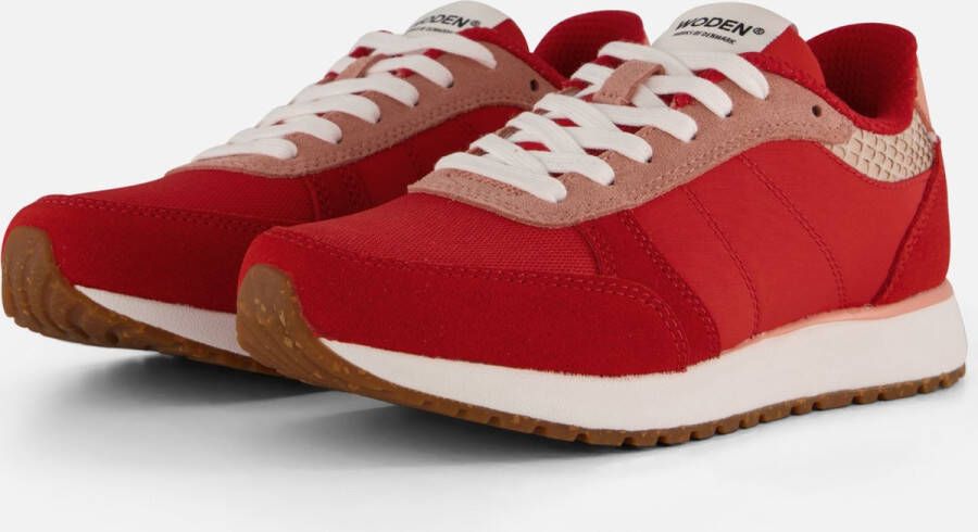 Woden Innovatieve Color-Blocked Sneakers Red Dames