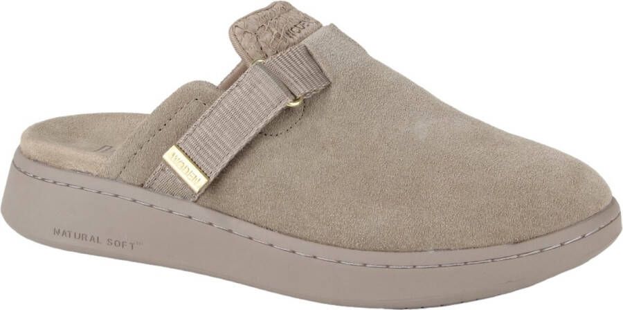 Woden Klassieke Vega Klomp Slippers Beige Dames