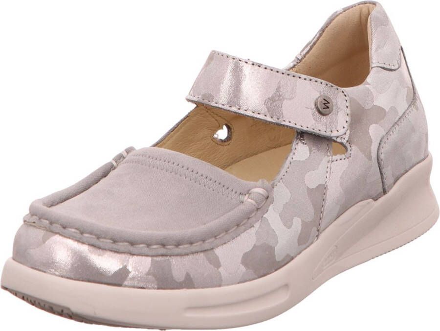 Wolky Two licht grijs metallic camouflage stretch nubuck