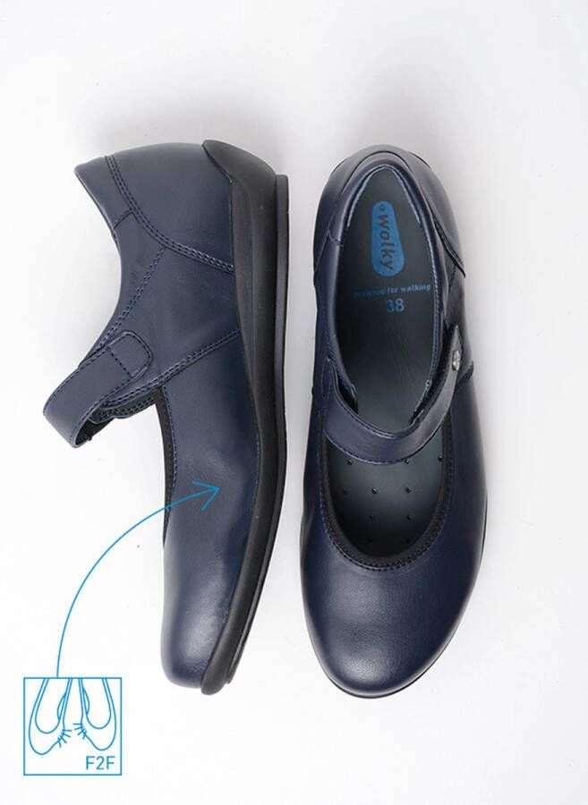 Wolky Bandschoenen Noble FF blauw biocare