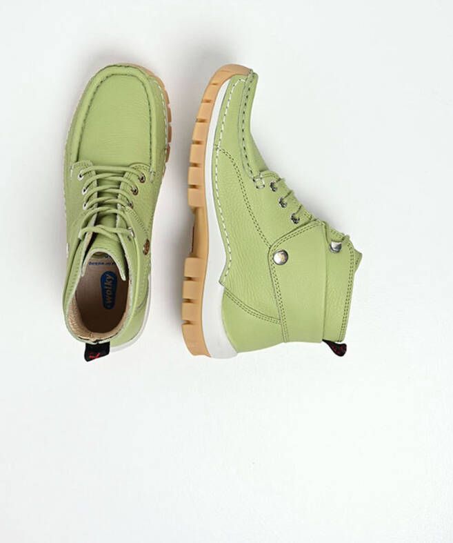 Wolky Dames Hoge veterschoenen 04700 Jump Summer Groen