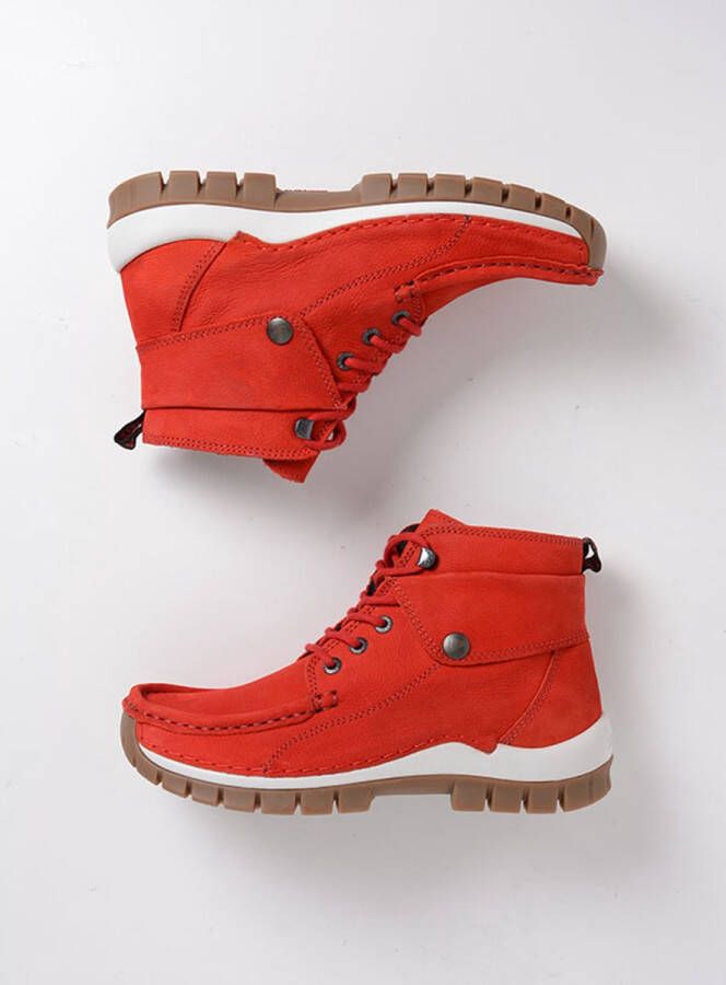 Wolky Dames Hoge veterschoenen 04725 Jump Rood