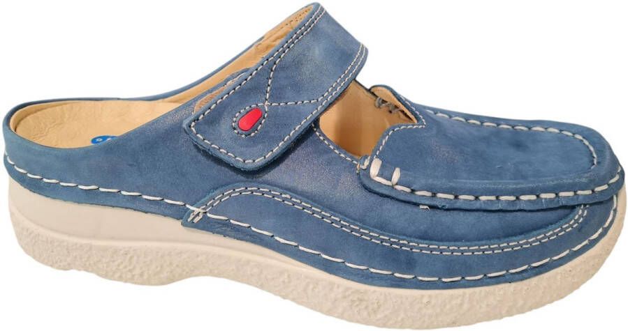 Wolky Dames Klompen 06227 Roll Slipper Blauw