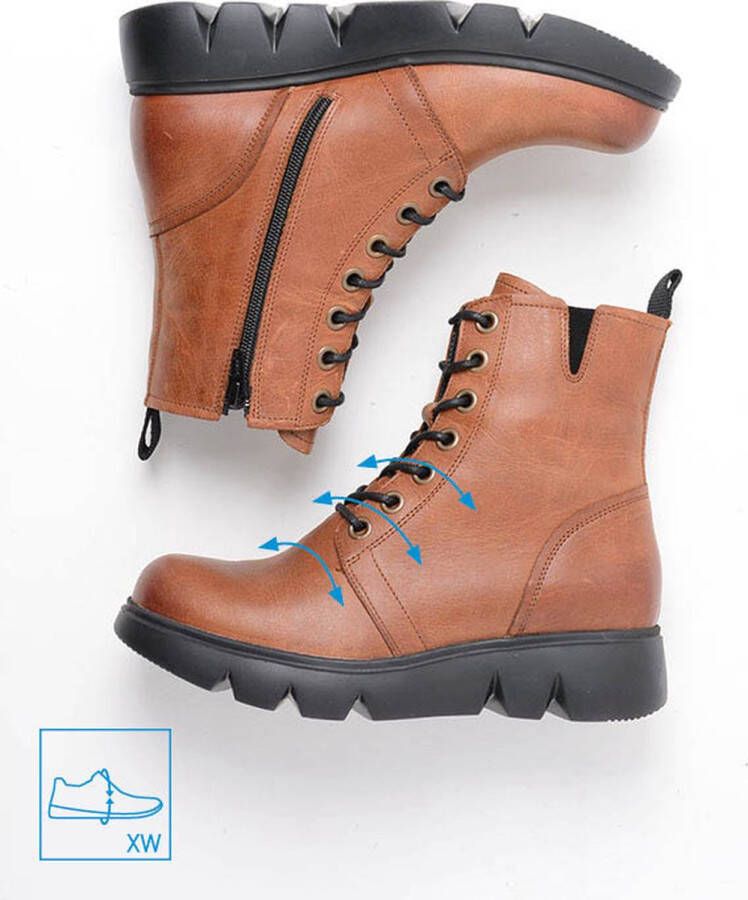 Wolky Hoge veterschoenen Hope XW cognac leer